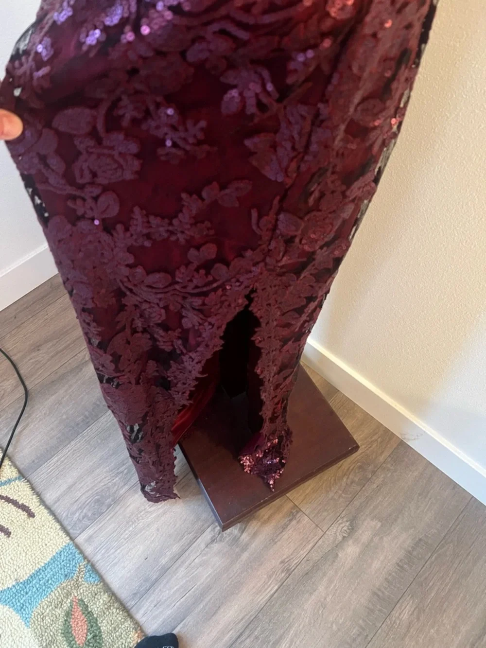 Tadashi Shoji Deep Red Evening Dress - Picture 3 of 6